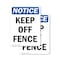 Signmission Keep Off Fence, 7 in W x Rectangle, Plastic OS-2PACK-NS-P-710-V-13821 - alternate 1